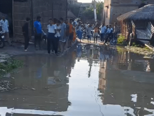 गोपालगंज के दियारा इलाके में बाढ़:सड़कों पर 5 फीट तक पानी; कई गांवों का संपर्क टूटा, मवेशियों के साथ तटबंधों पर जा रहे लोग