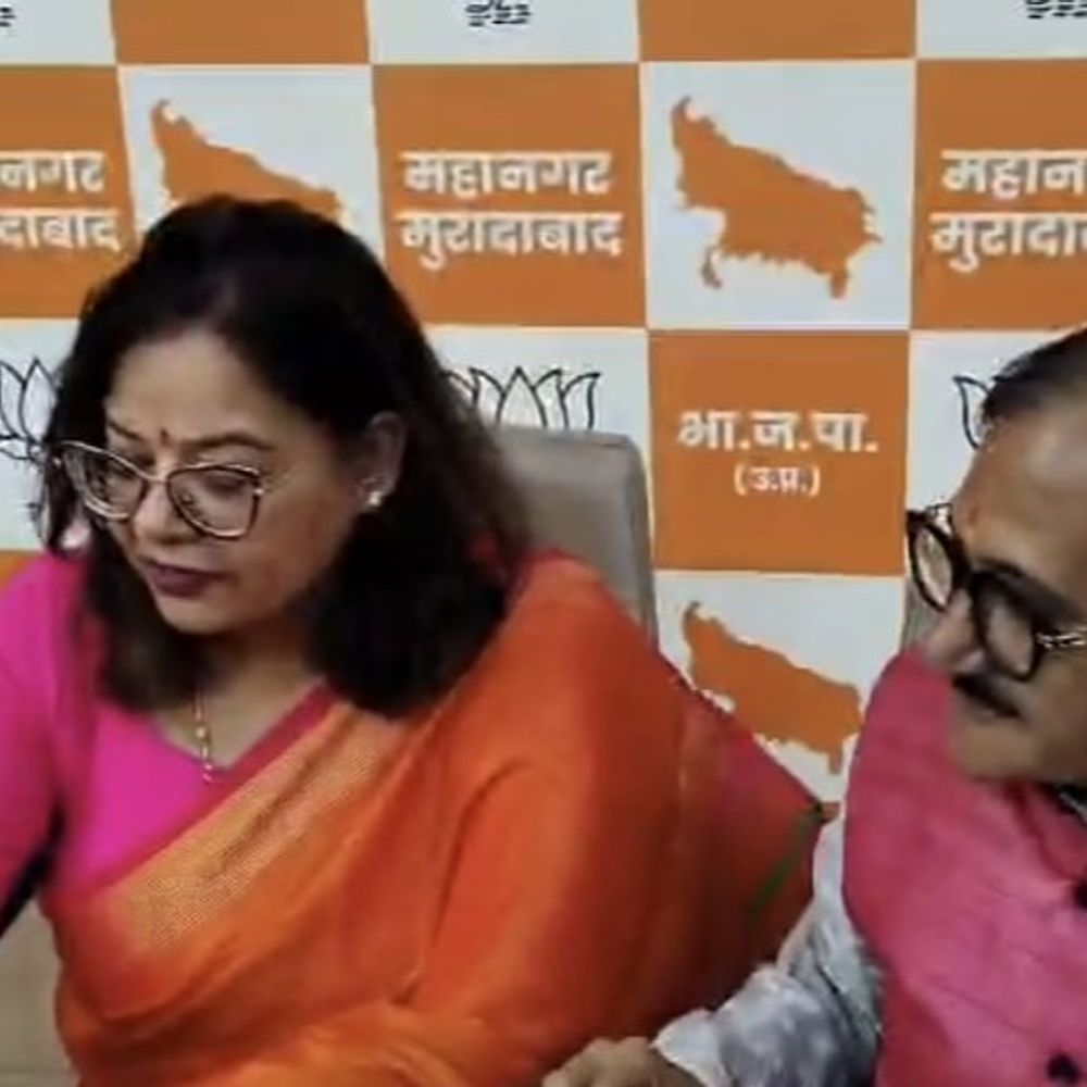 कांग्रेस के प्रदर्शन पर भाजपाइयों का पलटवार:मुरादाबाद में जिला पंचायत अध्यक्ष बोलीं- बगैर सबूत राग अलाप रही कांग्रेस