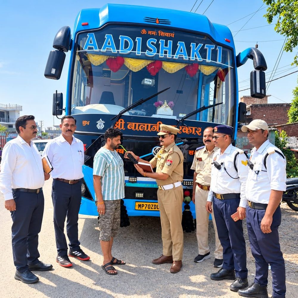 “मीट एंड ग्रीट अभियान” में 40 बसों के चालान कटे:एआरटीओ और यातायात पुलिस ने मिलकर की कार्रवाई, कई बसें सीज भी की गईं