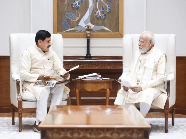पीएम मोदी से मिले मुख्यमंत्री डॉ. मोहन यादव:ग्लोबल इन्वेस्टर्स समिट-2027 के लिए दिया न्योता, सुगम बस सेवा की जानकारी भी दी
