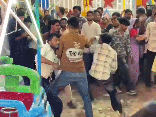 डोल मेले में युवकों के 2 गुटों में मारपीट:मामूली बात पर झूला बाजार में चले लात-घूंसे, मची अफरा-तफरी