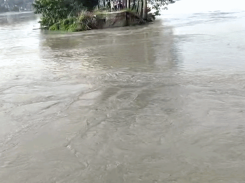 बूढ़ी गंडक उफनाई, 4 दिन में 3 मीटर बढ़ा जलस्तर:माधोपुर हजारी में सुबह रिंग बांध टूटा, डीएम ने मौके पर पहुंचकर लिया जायजा