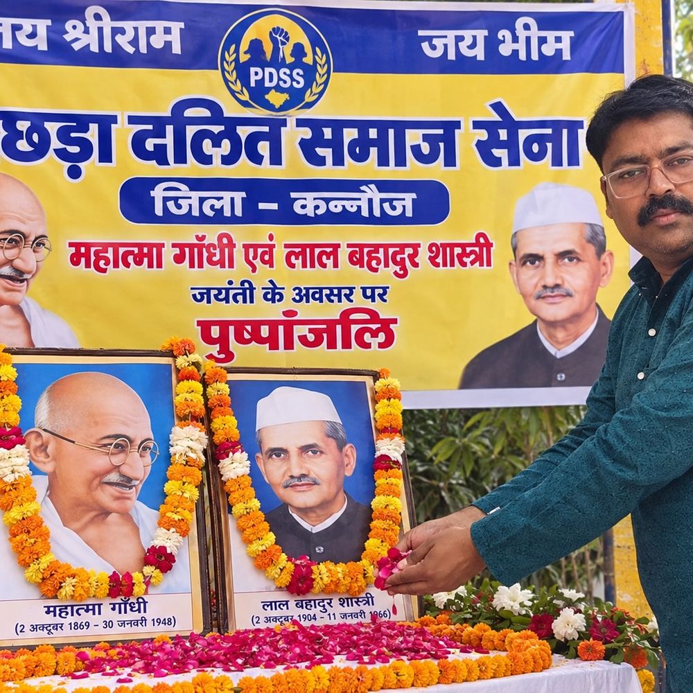 शिवली में पिछड़ा दलित समाज सेना का कार्यक्रम:गांधी-शास्त्री को नमन कर सत्य, अहिंसा और सामाजिक एकता का दिया संदेश