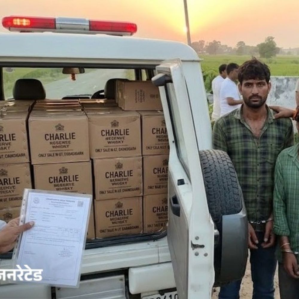 सोनीपत में पुलिस ने अवैध शराब से भरी कार पकड़ी:चंडीगढ़ से गुजरात ले जाई जा रही थी खेप, दो आरोपी चार दिन के रिमांड पर