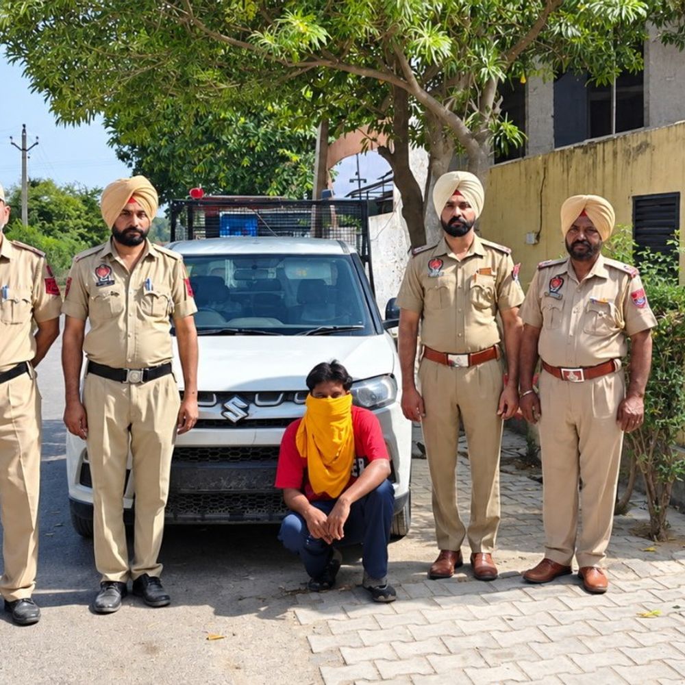 मोगा पुलिस ने चोरी की ब्रीजा कार पकड़ी:बिना नंबर की गाड़ी देख पुलिस ने रोका, आरोपी को एक दिन के पुलिस रिमांड में लिया