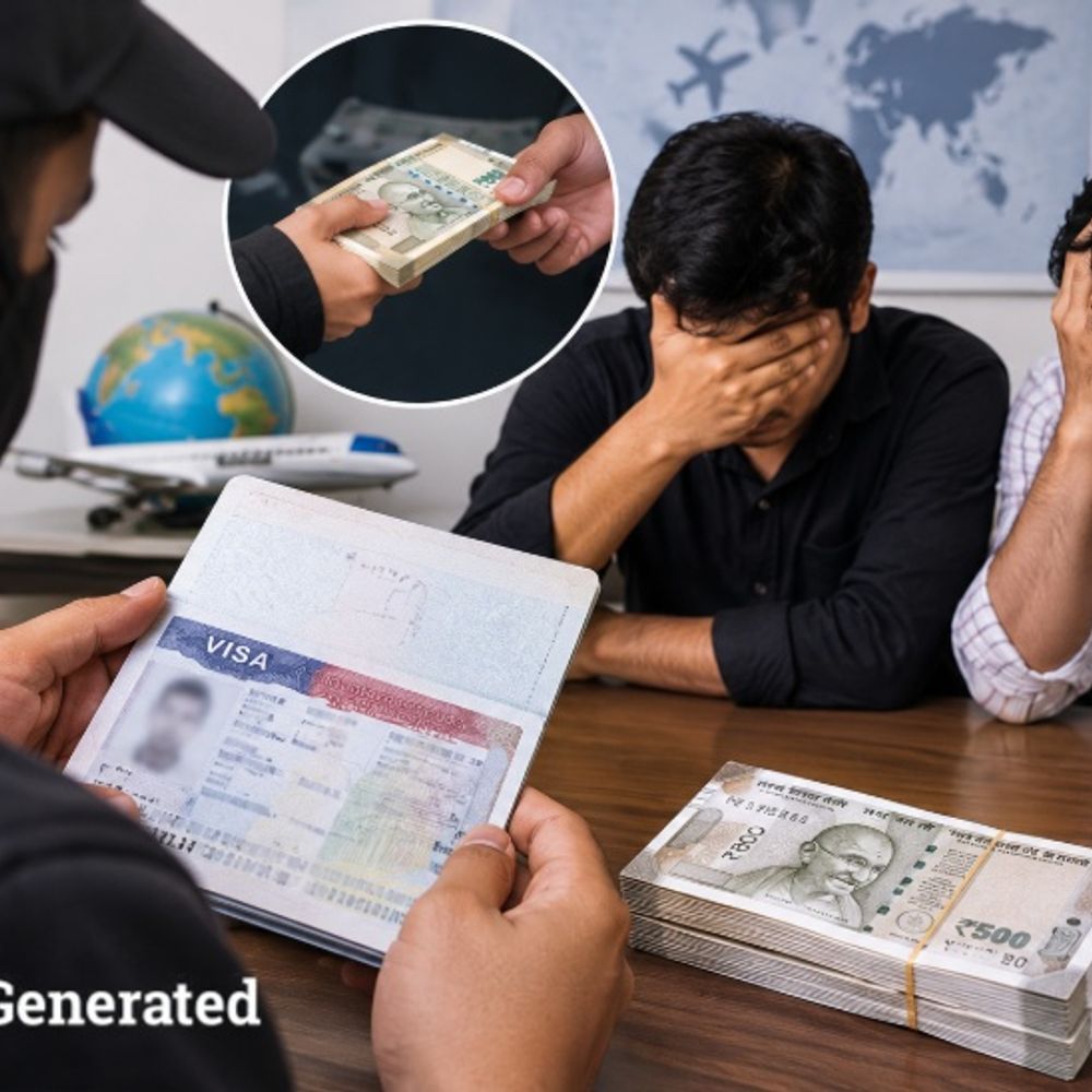 करनाल में विदेश भेजने के नाम पर 44 लाख ठगे:दो युवकों को इंग्लैंड जाने के लिए हुआ था 56 लाख में सौदा, फर्जी वीजा देकर बनाया शिकार