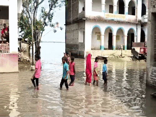 गंगा का जलस्तर बढ़ने से लखीसराय में बाढ़ का खतरा:निचले इलाकों में पानी फैला; सड़कें डूबीं, फसलें होने लगी बर्बाद