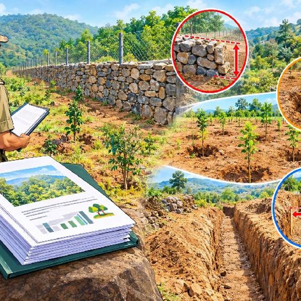 आईआईएफएम की थर्ड पार्टी मूल्यांकन रिपोर्ट:वन विभाग के 5 बड़े कामों में गड़बड़ी, कहीं स्टोन फेंसिंग कम-कहीं गड्ढे छोटे