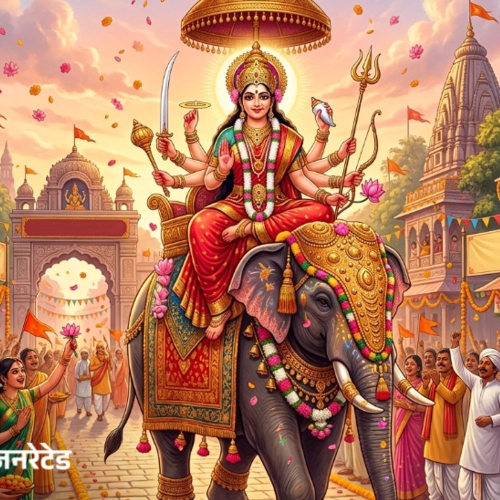 11 अक्टूबर से शारदीय नवरात्रि शुरू:इस बार देवी मां हाथी पर सवार होकर आएंगी, जानिए देवी भागवत में बताई गई मान्यताएं