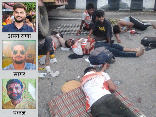 शाकंभरी देवी से लौट रहे 4 श्रद्धालुओं की मौत:नवरात्रि की ज्योत लेकर मेरठ जा रहे थे; कंटेनर ने ट्रॉली को टक्कर मारी, 10 फीट दूर गिरे