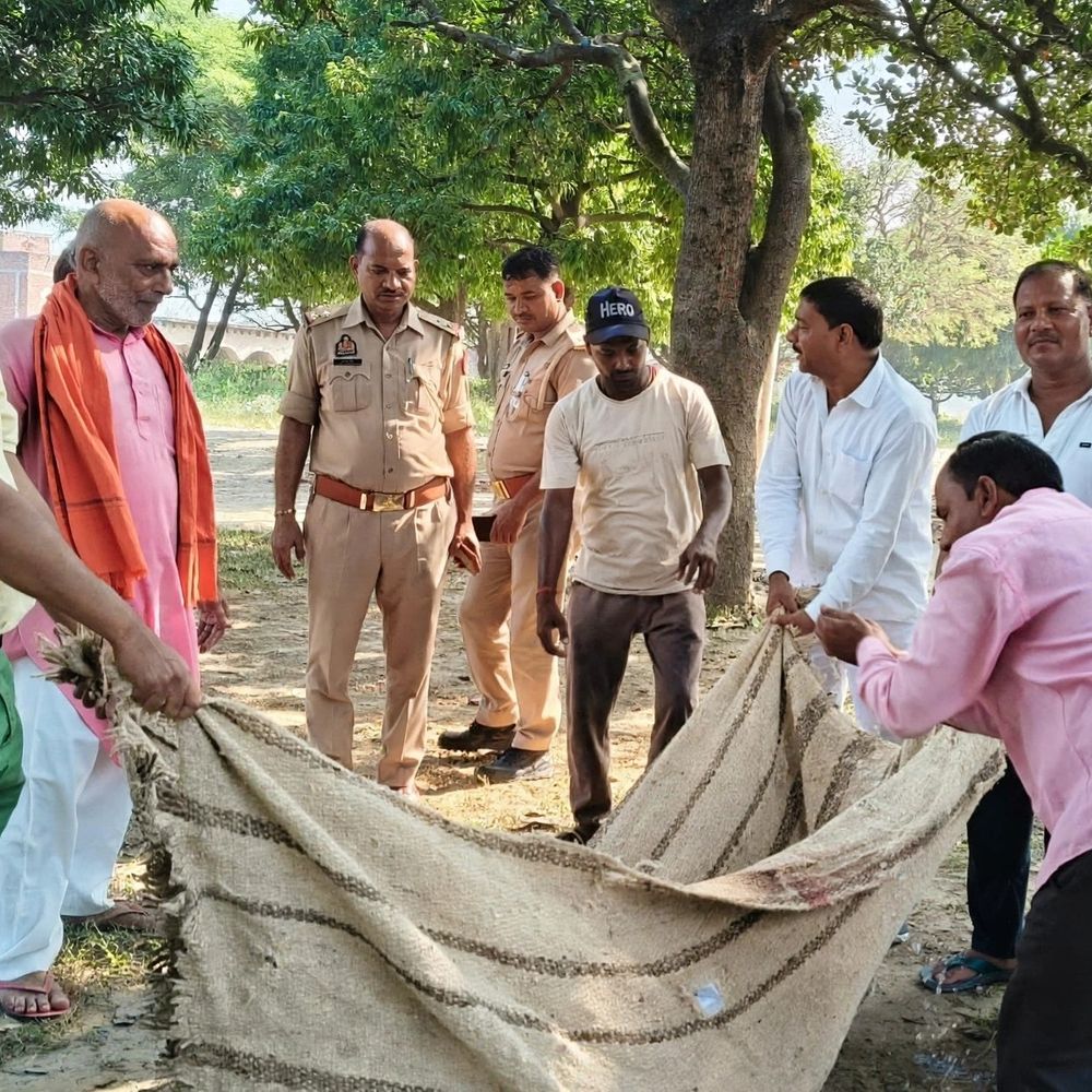 करहां में मृत गोवंश का अंतिम संस्कार:चकजाफरी गांव में ग्रामीणों ने संभाला, विधि-विधान से दी गई विदाई