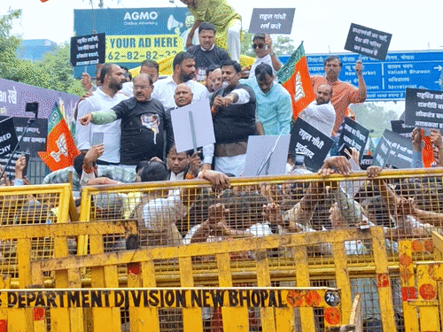 आज भोपाल में कांग्रेस कार्यालय का घेराव करेंगे BJP कार्यकर्ता:कांग्रेस अध्यक्ष ने पटना में पीएम मोदी के पिता पर की थी टिप्पणी