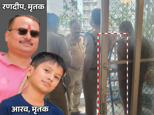 अफसर और बेटे की 23वीं मंजिल से गिरकर मौत:नोएडा में बालकनी में फूल तोड़ रहे थे, बेटा फिसला तो बचाने में पिता भी गिरे