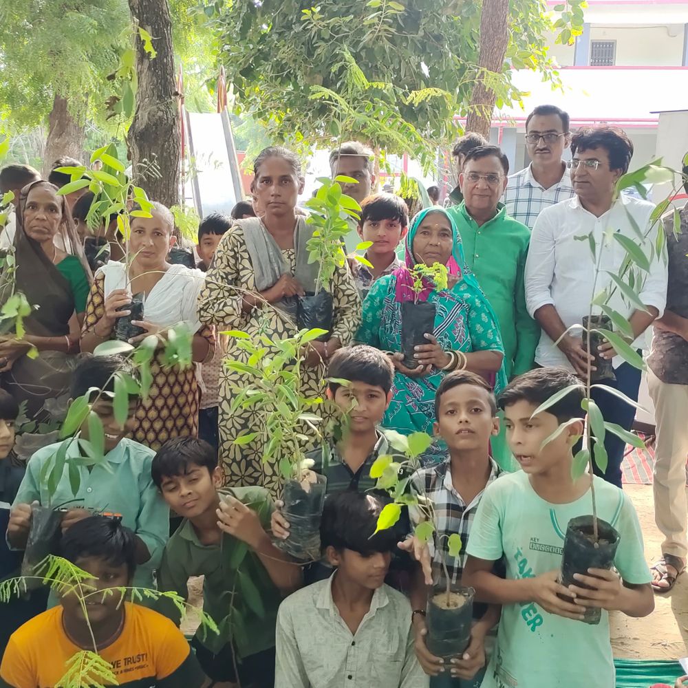 લાખવડ શાળામાં 'એક પેડ માં કે નામ' અભિયાન: 800 રોપાનું વિતરણ કરાયું.