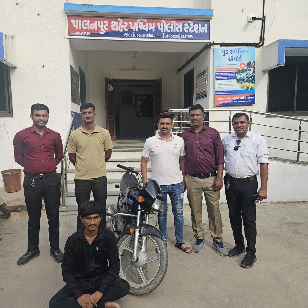 પાલનપુર પોલીસે ચોરીના બાઈક સાથે એક શખ્સને ઝડપ્યો: પોલીસ કાર્યવાહી.