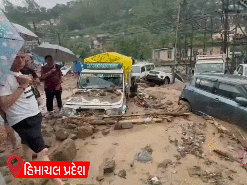 રાજસ્થાનમાં પૂર અને હિમાચલમાં વિનાશ: ફોટામાં વરસાદથી તબાહી, રસ્તાઓ પર હોડીઓ અને મંડીમાં ઘરો દટાયા.