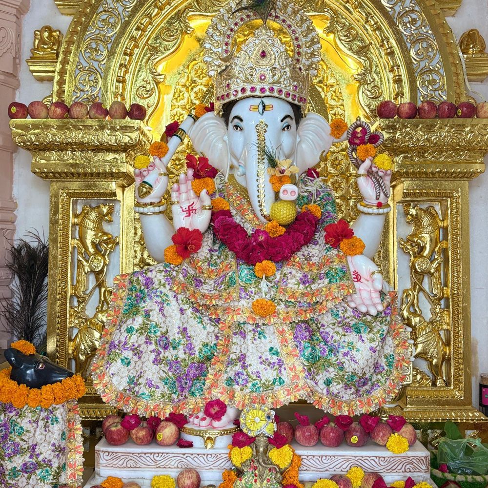 હિંમતનગરના અષ્ટવિનાયક મંદિરમાં અંગારકી સંકટ ચોથની ઉજવણી, ગણપતિને 21 KG સફરજનનો શણગાર.