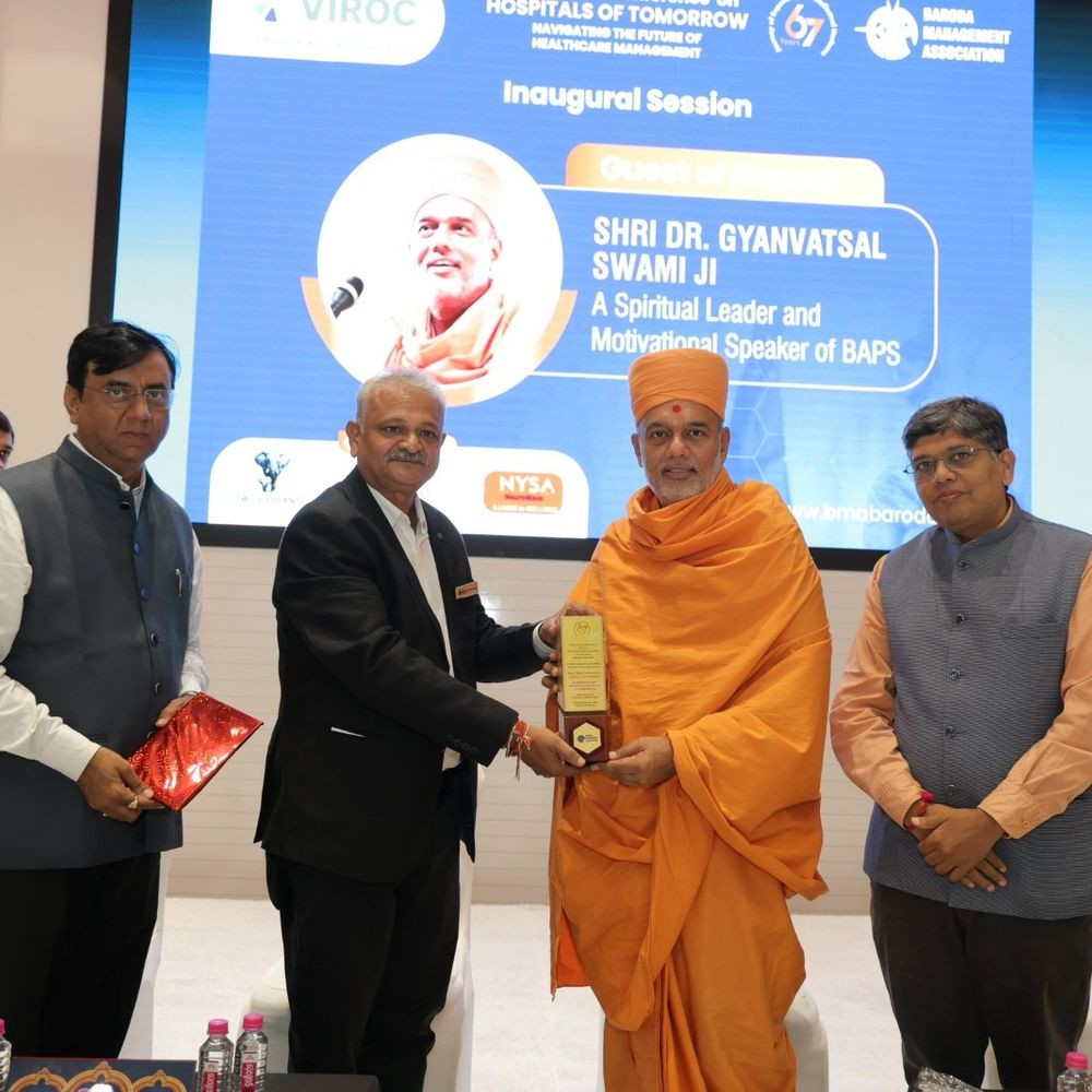 બરોડા મેનેજમેન્ટ એસોસિએશન દ્વારા વડોદરામાં હેલ્થકેર મેનેજમેન્ટના ભવિષ્ય પર ચર્ચા, જેમાં Gujarat Health Commissioner સહિત નિષ્ણાતો સામેલ થયા.