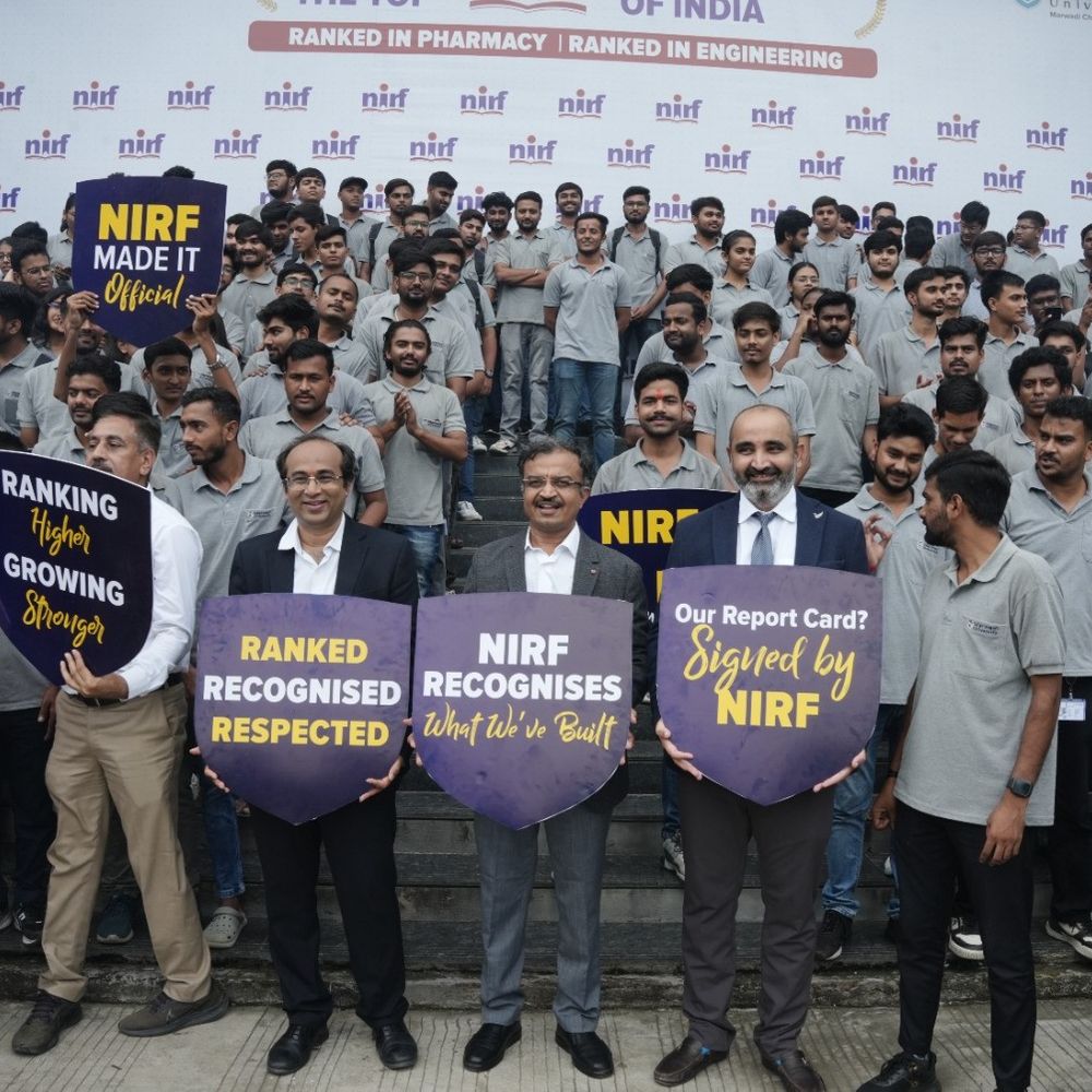 મારવાડી યુનિવર્સિટી NIRF 2025માં ગુજરાતની 7 યુનિવર્સિટીઓ સાથે દેશની ટોપ 150માં સ્થાન મેળવીને ચમકી.