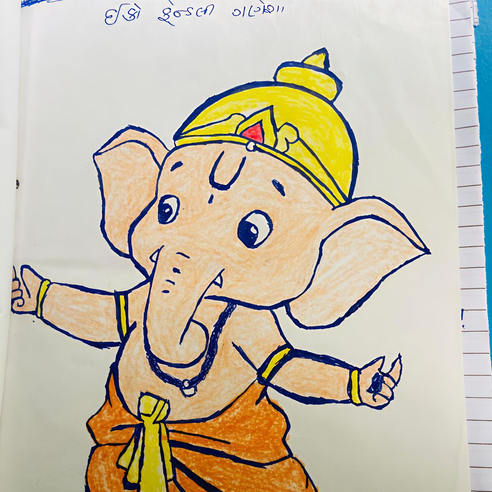 નવી પહેલ: ચિત્ર સ્પર્ધા દ્વારા ભક્તિ અને પર્યાવરણનું મહત્વ સમજાવ્યું. (New initiative: Explained the importance of devotion and environment through painting competition.)
