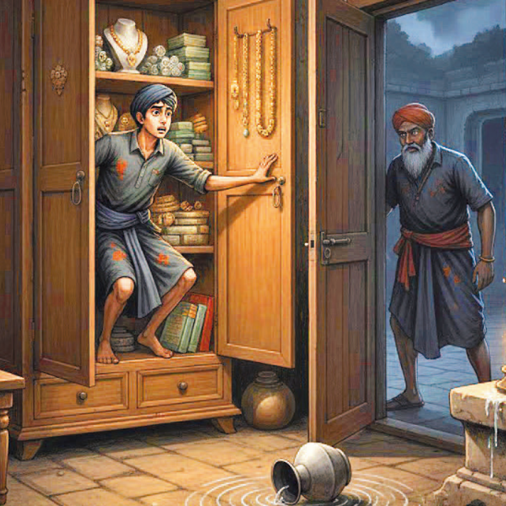 દેશી ઓઠાં: પાક્કો ચોર: આ વાર્તા કાળિયો, ભૂરિયો અને જેરકા નામના ત્રણ ચોરોની વાત છે.