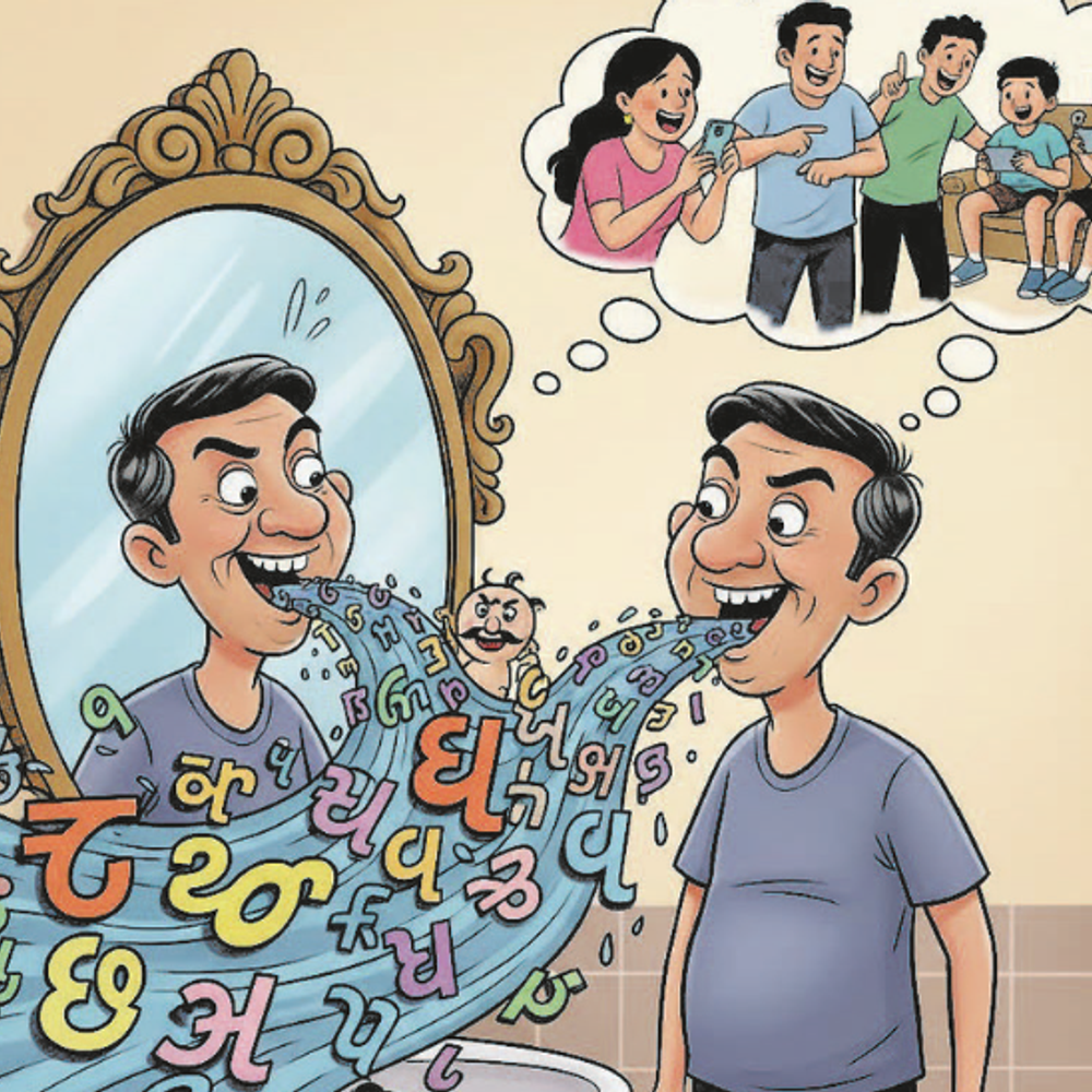 ગુજરાતી છો? તો કક્કો બોલો!: પોતાની જાતને ચકાસો અને અરીસા સામે કક્કો બોલીને તમારી ગુજરાતી ભાષાની આવડતનું મૂલ્યાંકન કરો.