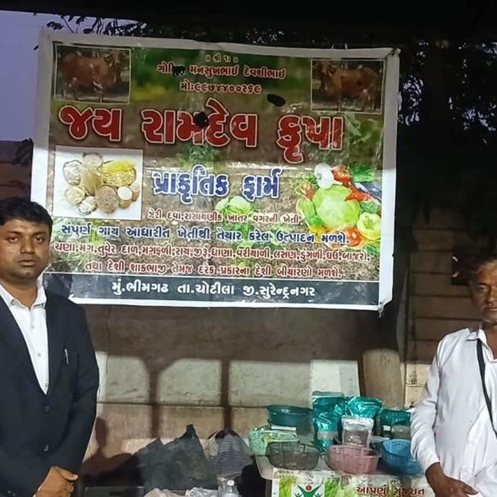 ચોટીલા કચેરીમાં પ્રાકૃતિક શાકભાજીનો સ્ટોલ શરૂ થયો, ભીમગઢના ખેડૂત મનસુખ ગોહિલે નાયબ કલેક્ટરની ખાતરી બાદ શરૂ કર્યો.