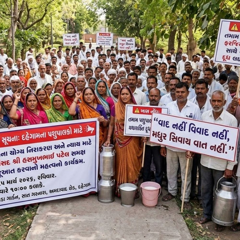 આજે દૂધના ભાવ મુદ્દે જંગના એંધાણ:દહેગામ નગરપાલિકાના 94 કરોડના વિકાસ કાર્યોનું લોકાર્પણ, પશુપાલકો દૂધ સાથે સાંસદને પણ એકતાનો પરચો આપશે