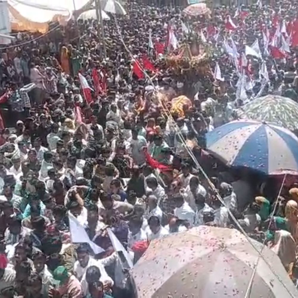 પાટણના અઘાર ગામે કુંવારિકા માતાજીની રથયાત્રા નીકળી:હજારો શ્રદ્ધાળુઓ ઉમટ્યા, પોલીસ બંદોબસ્ત ગોઠવાયો