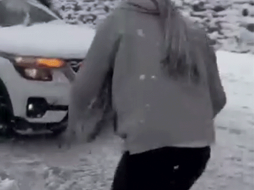 હિમાચલ મનાલીમાં 2" ફ્રેશ સ્નોફોલ.