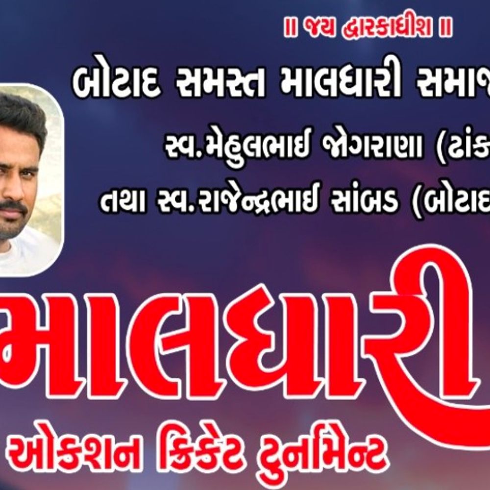 બોટાદ માલધારી સમાજ દ્વારા ક્રિકેટ ટુર્નામેન્ટનું આયોજન:સ્વ. મેહુલભાઈ જોગરાણા અને રાજેન્દ્રભાઈ સાંબડના સ્મરણાર્થે