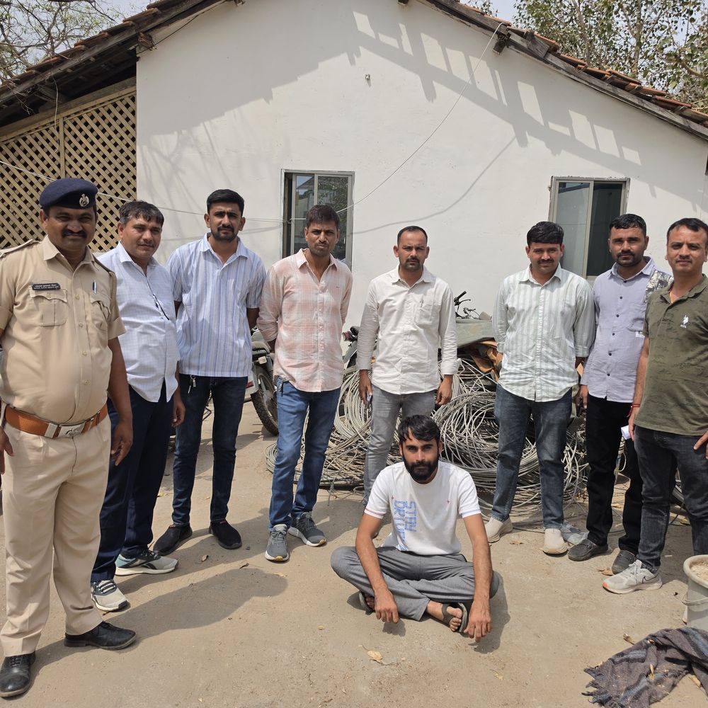 લીંબડીમાં વાયર ચોરીનો ભેદ ઉકેલાયો:LCBએ ₹1.46 લાખના 480 KG એલ્યુમિનિયમ વાયર સાથે એક ઝડપ્યો