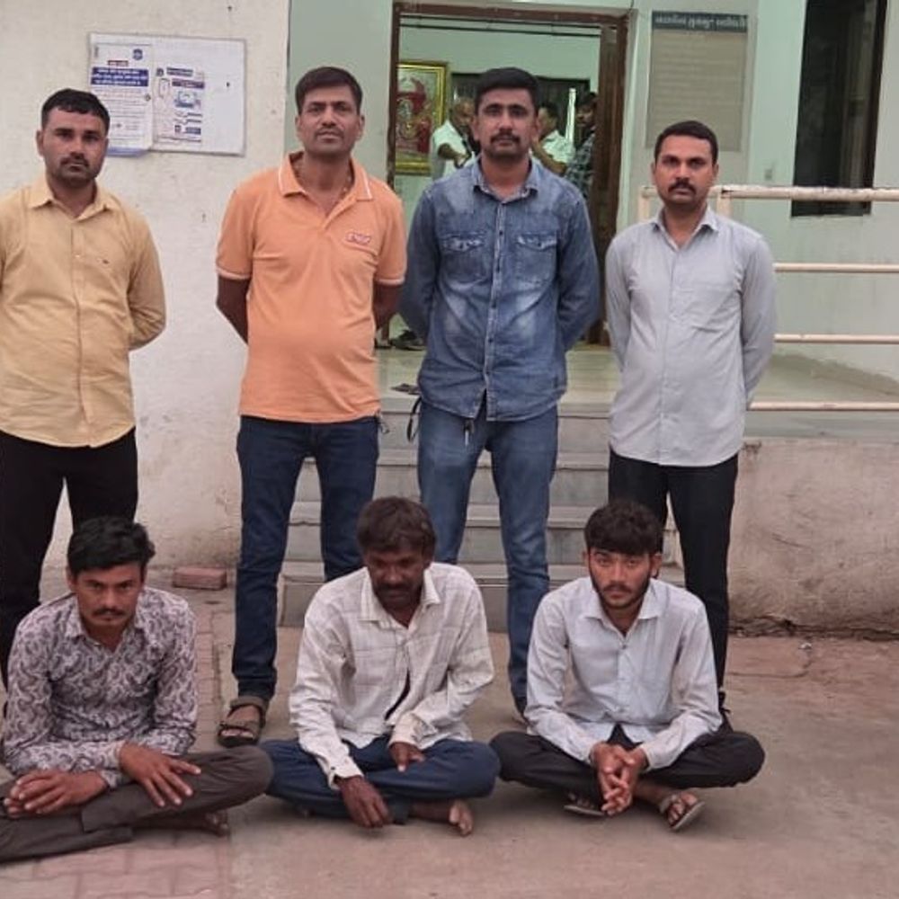 સોલાર પ્લેટ ચોરીનો ભેદ ઉકેલાયો:પાણસીણાના કટારીયામાંથી ₹2.16 લાખની 24 પ્લેટ સાથે 3 ઝડપાયા