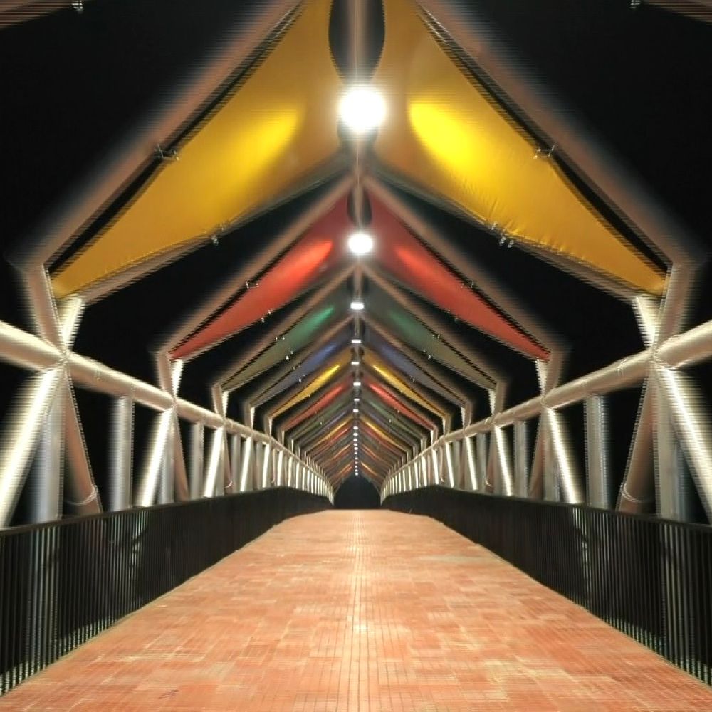 વલસાડને મળી ‘મિની અટલ બ્રિજ’ની ભેટ:ઉમરસાડીમાં ₹12 કરોડના ખર્ચે નવનિર્મિત વોક-વેનું લોકાર્પણ, પેડેસ્ટ્રિયન બ્રિજ 126 મીટર લાંબો અને 5.50 મીટર પહોળો