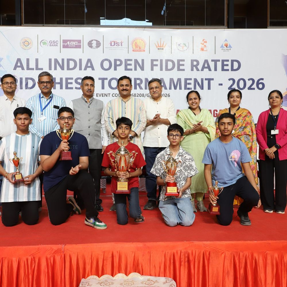 ઓલ ઈન્ડિયા ફિડે રેપિડ ચેસ ટુર્નામેન્ટ પૂર્ણ:970 ખેલાડીઓ ભાગ લીધો, 7 લાખના ઇનામો અપાયા