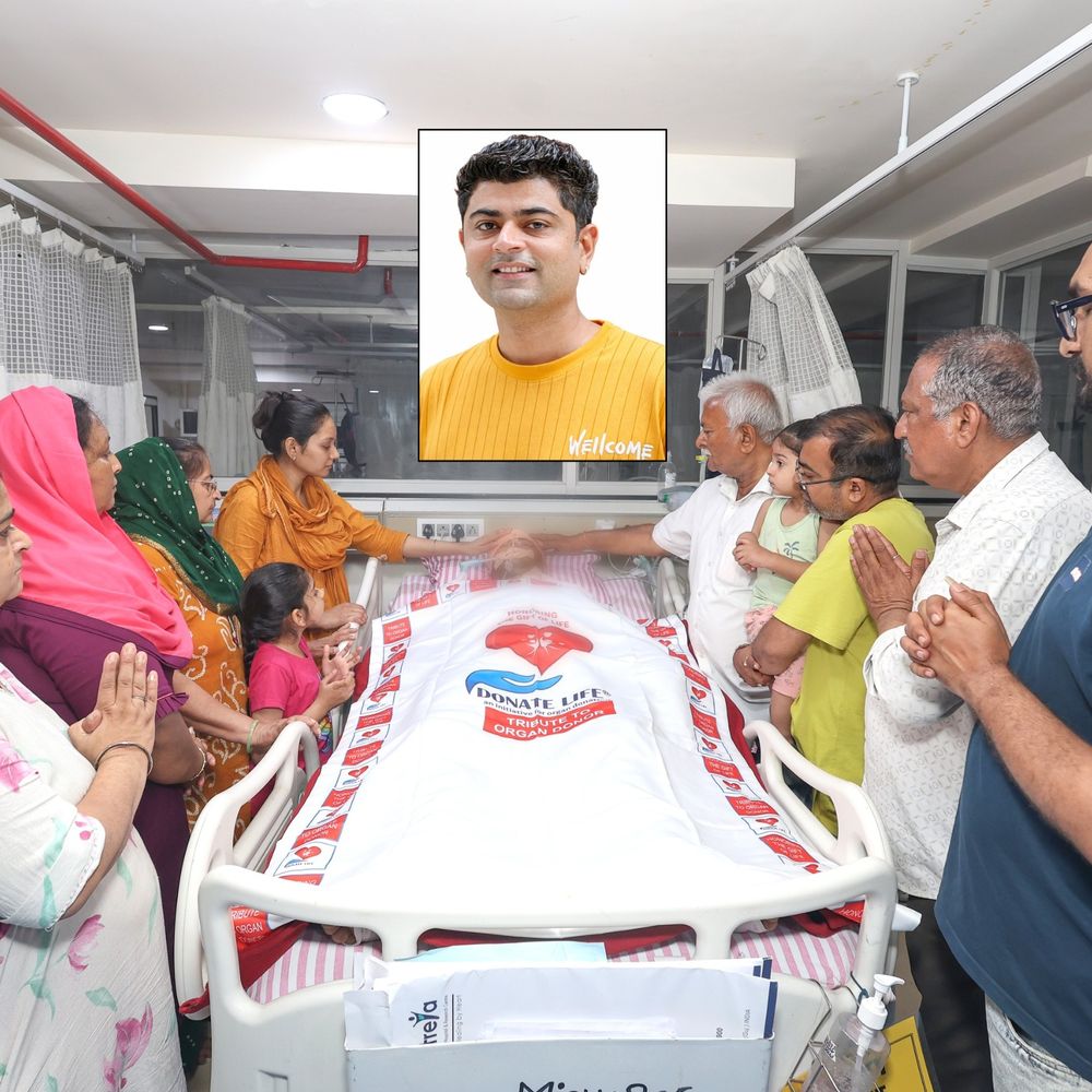 બાળકોએ ભારે હૈયે પિતાના અંગોનું દાન કર્યું:સુરતમાં BRTS અડફેટે યુવકનું મોત, હૃદય, કિડની, લિવર અને ચક્ષુઓનું દાન કરી 6 વ્યક્તિને નવજીવન