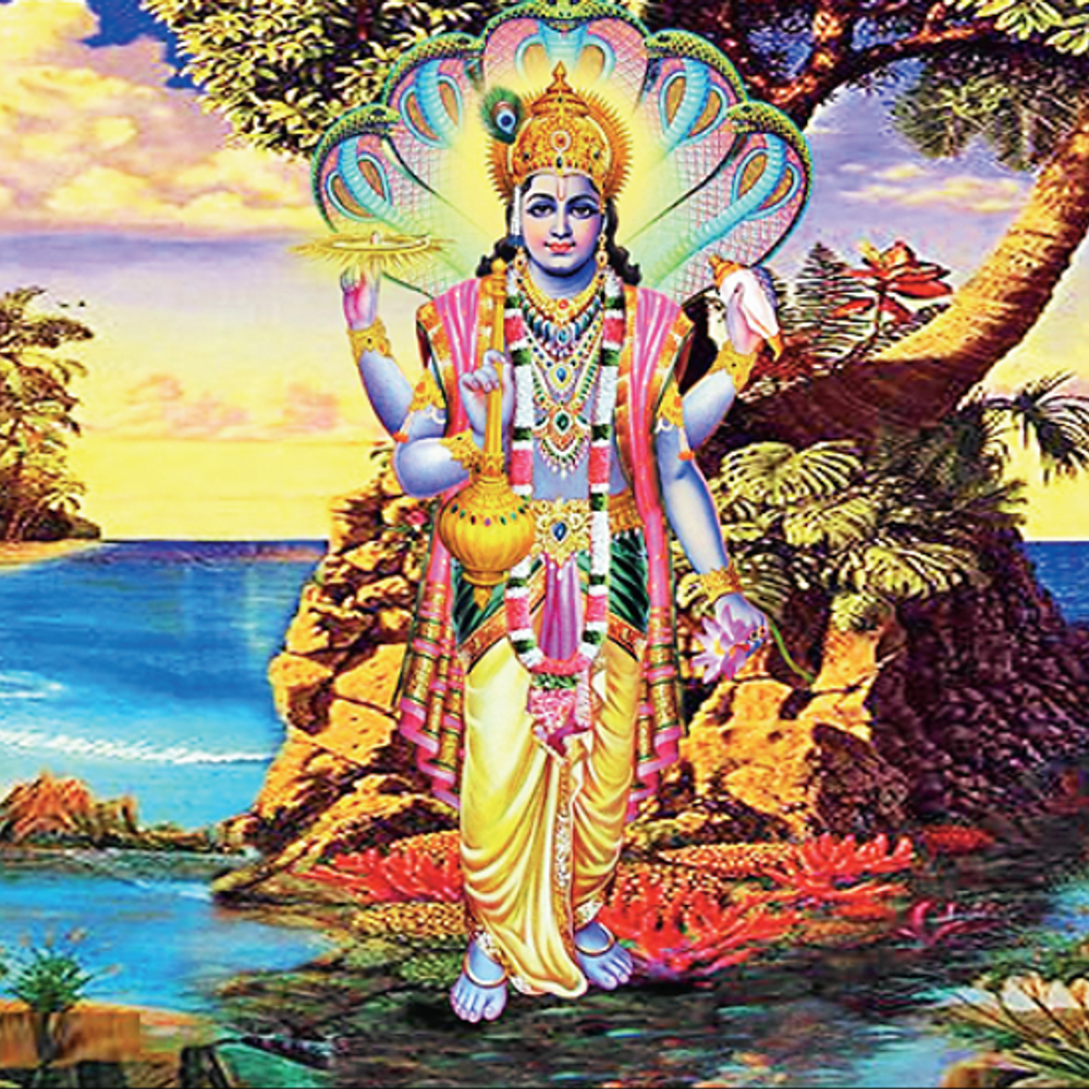 ભગવાન વિષ્ણુ ચતુર્ભુજ સ્વરૂપ અને રામચરિતમાનસમાં તેમનાં નામોનો ઉલ્લેખ.