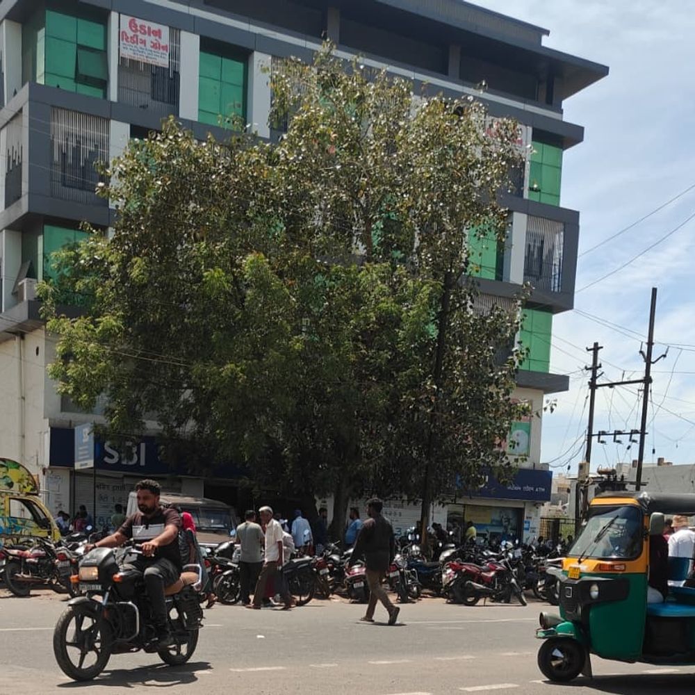 વાહનચાલકોને હાલાકી:શહેરમાં SBI બહાર ગ્રાહકો માટે પાર્કિંગ નથી, બહાર મૂકેલા વાહનોને પોલીસ દંડે છે