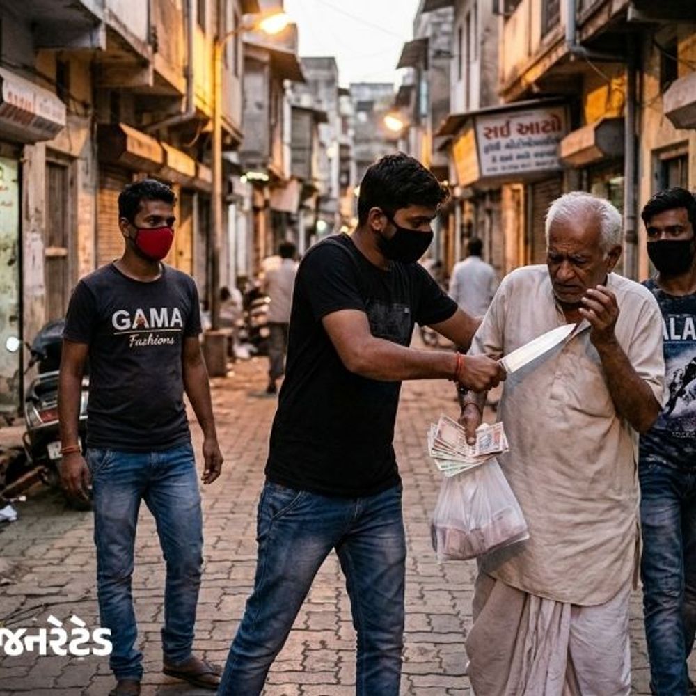 રીક્ષામાં બેઠેલા 3-શખ્સોએ વૃદ્ધને છરી બતાવી 1 લાખ લૂંટી લીધા:આરોપીએ કહ્યું, તારા પાસે હોય તે આપી દે નહીં તો મારી નાખીશું; બહેનના ઘરેથી ઉધાર લઈને અમદાવાદ આવ્યા'તા