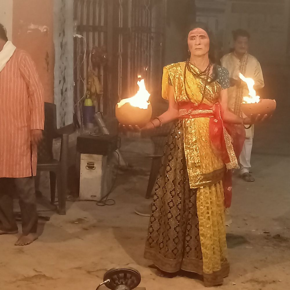 ચંદ્રુમાણામાં નાયક બંધુઓ દ્વારા ચૈત્ર માસની જાતર યોજાઈ:રાજા ભરથરી નાટક, મહાકાળી ગરબા સાથે ખપ્પરજ્યોત કરાઈ