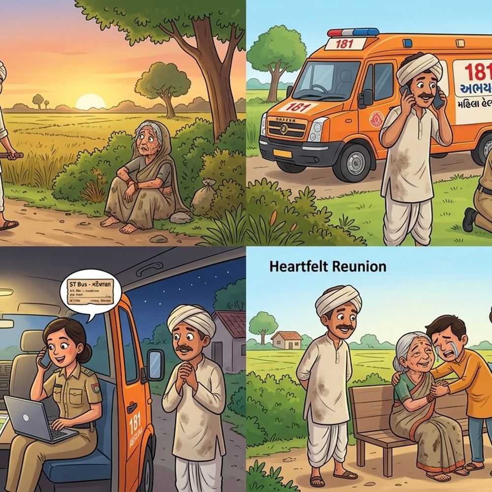 અભયમ ટીમને ST ટિકિટથી 72 કલાકથી ખોવાયેલી માતાને શોધવામાં સફળતા મળી, પરિવાર સાથે પુનઃમિલન.