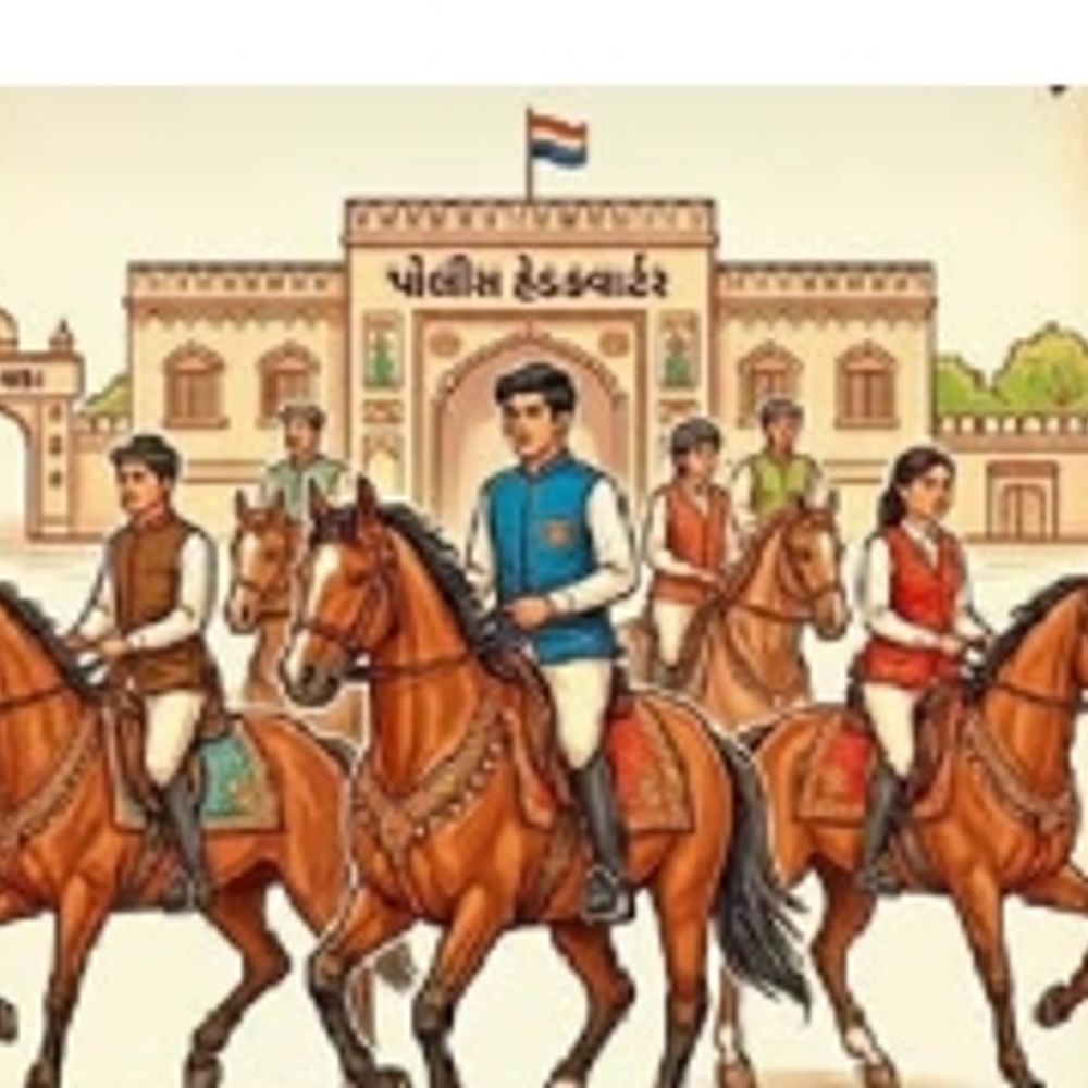 પશ્ચિમ કચ્છ પોલીસ હેડક્વાર્ટર દ્વારા માઉન્ટેડ પોલીસ તાલીમ વર્ગ: તાલીમાર્થીઓને પ્રોફેશનલ રાઈડર બનાવશે.