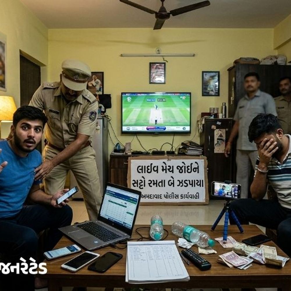 લાઈવ મેચ જોઈને સટ્ટો રમતા બે ઝડપાયા:મધ્યપ્રદેશથી અમદાવાદ મેચમાં સ્પેશિયલ સટ્ટો રમવા આવેલો યુવક મોદી સ્ટેડિયમમાંથી દબોચાયો