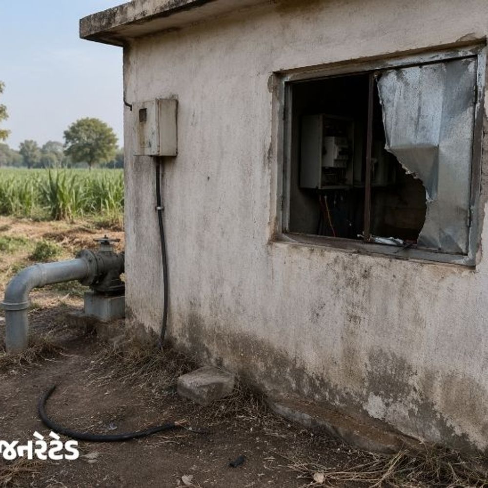 ગાંભુ ગામમાં 15 હજારના બોરવેલના કેબલની ચોરી:તસ્કરોએ બારી તોડી અંદર પ્રવેશ કર્યો; ફ્યુઝ કાઢી બોરથી સ્ટાર્ટર સુધીનો વાયર કાપી ગયાં