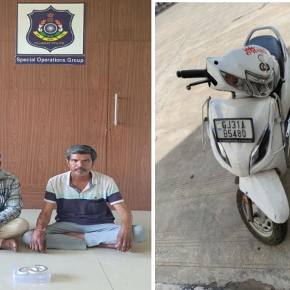 અરવલ્લી SOGનો સપાટો:માલપુરના ઉભરાણમાં વૃદ્ધાને વિશ્વાસમાં લઈ 2.50 લાખના કડલા પડાવનાર 2 ઠગ ઝડપાયા