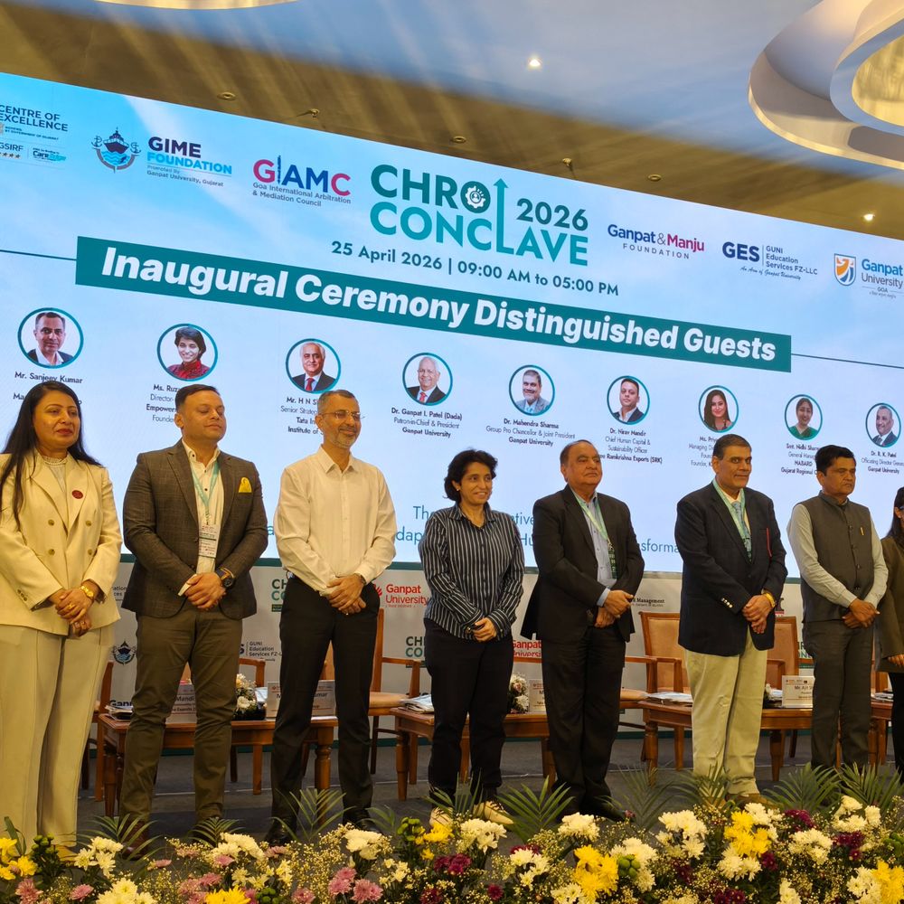 ગિફ્ટ સિટીમાં 'CHRO કોન્કલેવ-2026'માં AI યુગના HR પડકારો પર મંથન:નિષ્ણાતોએ કહ્યું, AI લર્નિંગથી ડેટા એનાલિસિસ તો કરી શકાય, પરંતુ નિર્ણય લેવાની પ્રક્રિયામાં માનવ કેન્દ્રસ્થાને રહેશે