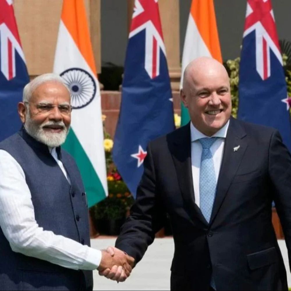 ભારત-ન્યુઝીલેન્ડ વચ્ચે ફ્રી ટ્રેડ એગ્રીમેન્ટ પર હસ્તાક્ષર થયા:હવે તમામ નિકાસ પર ડ્યુટી શૂન્ય થઈ, 5000 ભારતીયોને વર્કિંગ વિઝા મળશે