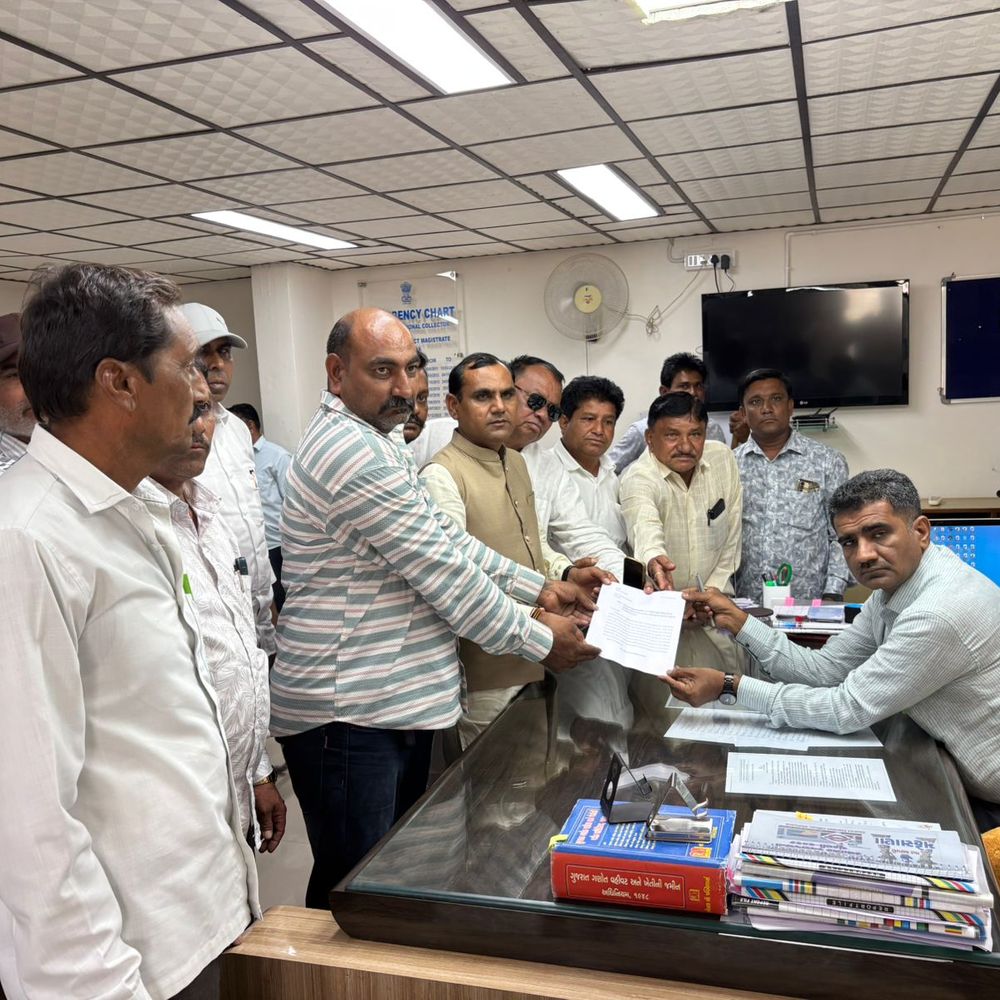 સરપંચ સહિત આગેવાનોએ કલેકટરને કરી રજૂઆત:ગોકળગઢમાં EVMમાં ગડબડ, 300 જેટલા મત આપને પડ્યા