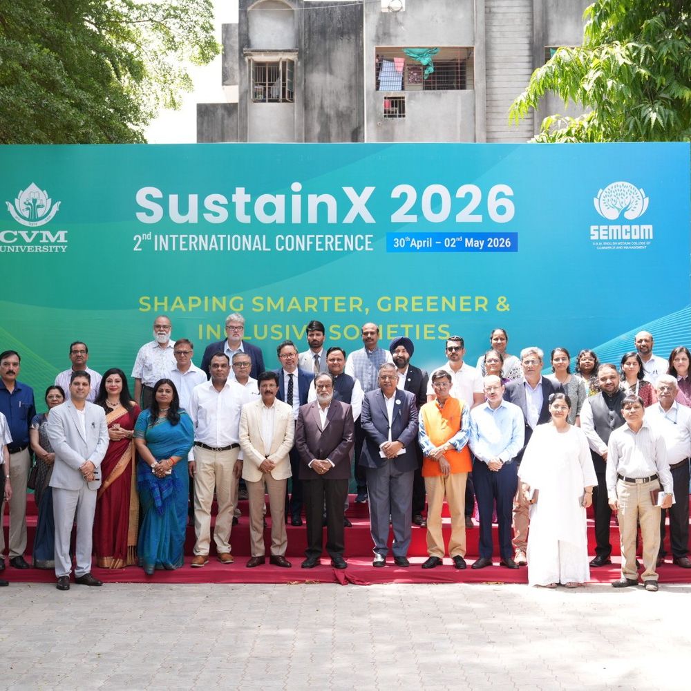 CVM યુનિવર્સિટીમાં SustainX 2026 આંતરરાષ્ટ્રીય કોન્ફરન્સનું ઉદ્ઘાટન:રજિસ્ટ્રાર વાલિયાએ કહ્યું, રોબોટ દવા આપશે, લાગણી નહીં, માનવીય સ્પર્શ જરૂરી