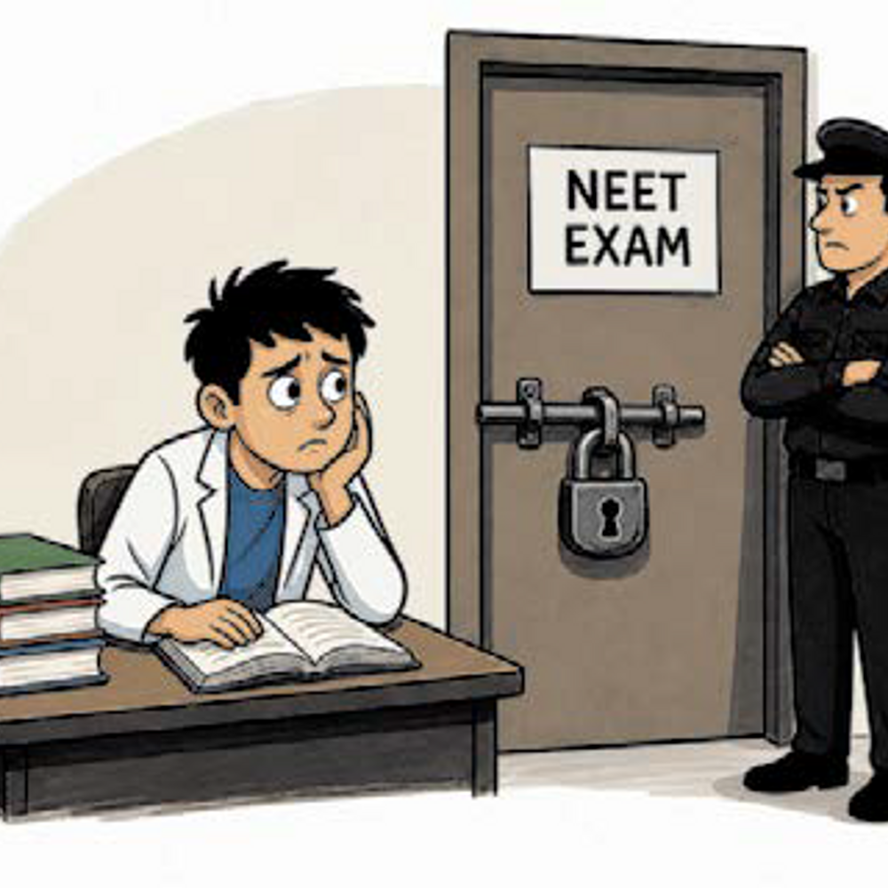 NEET (UG) પરીક્ષા પહેલાં મેડિકલ વિદ્યાર્થીઓ 'નજરકેદ', ડમી કૌભાંડ રોકવા પગલાં.